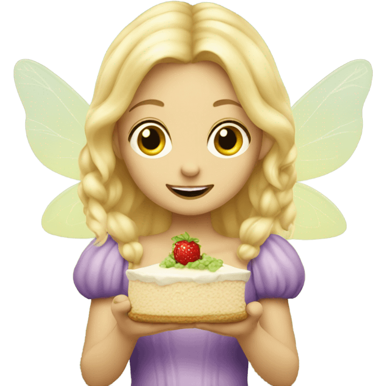 Blond fairy eating  emoji