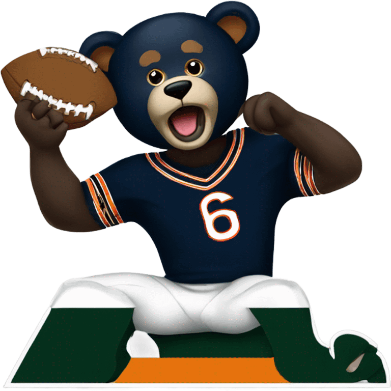 Chicago bears logo eating Green Bay packer logo with paws emoji