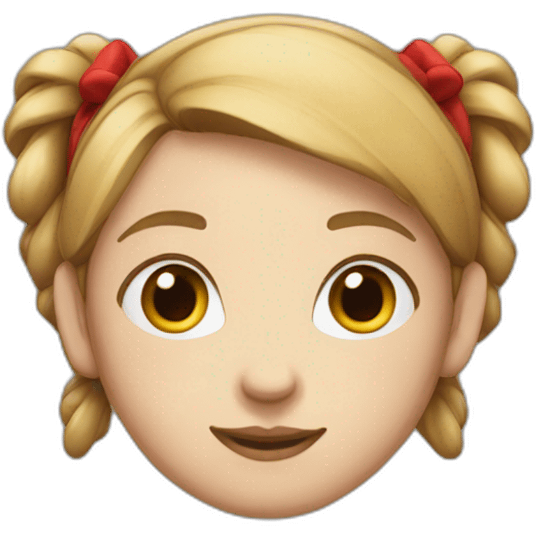 A girl with two red ponytails emoji