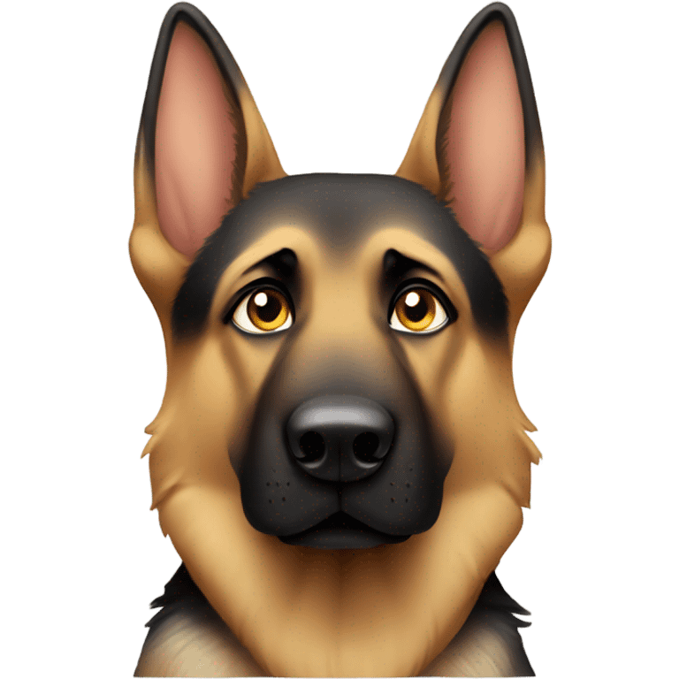 German Shepherd with a pouty face and watery eyes  emoji