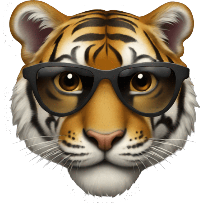 Tiger with heart sunglasses emoji