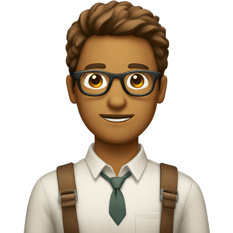 humano con lentes y pelo castaño emoji