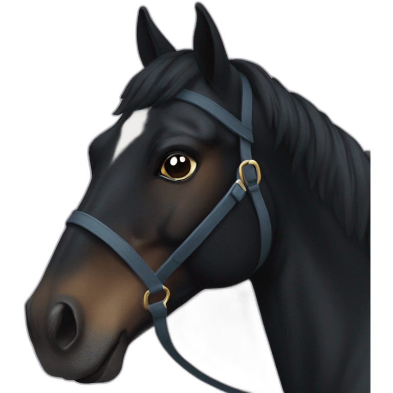 black horse missing an eye emoji