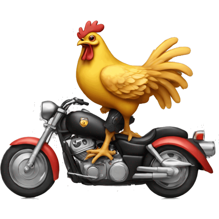 Chicken on a motorcycle emoji