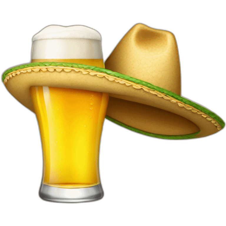 cerveza con sombrero emoji