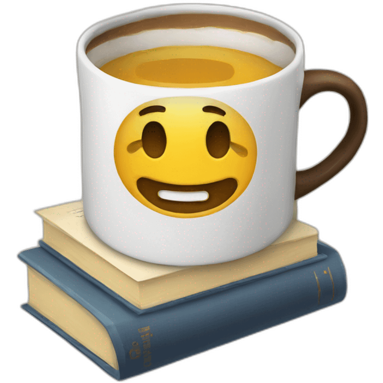 A mug on a book emoji