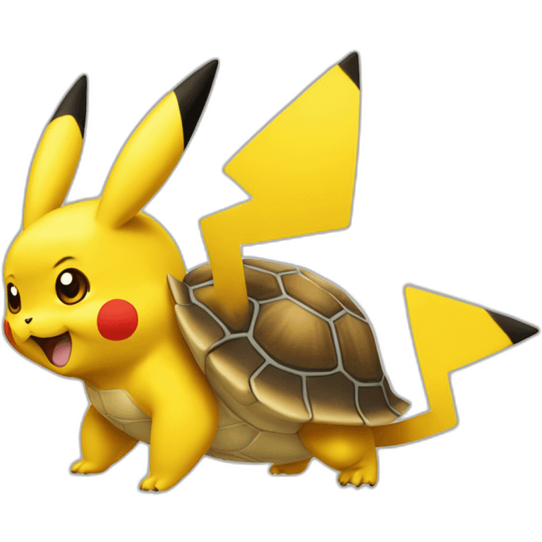 Pikachu sur une tortue qui vole emoji