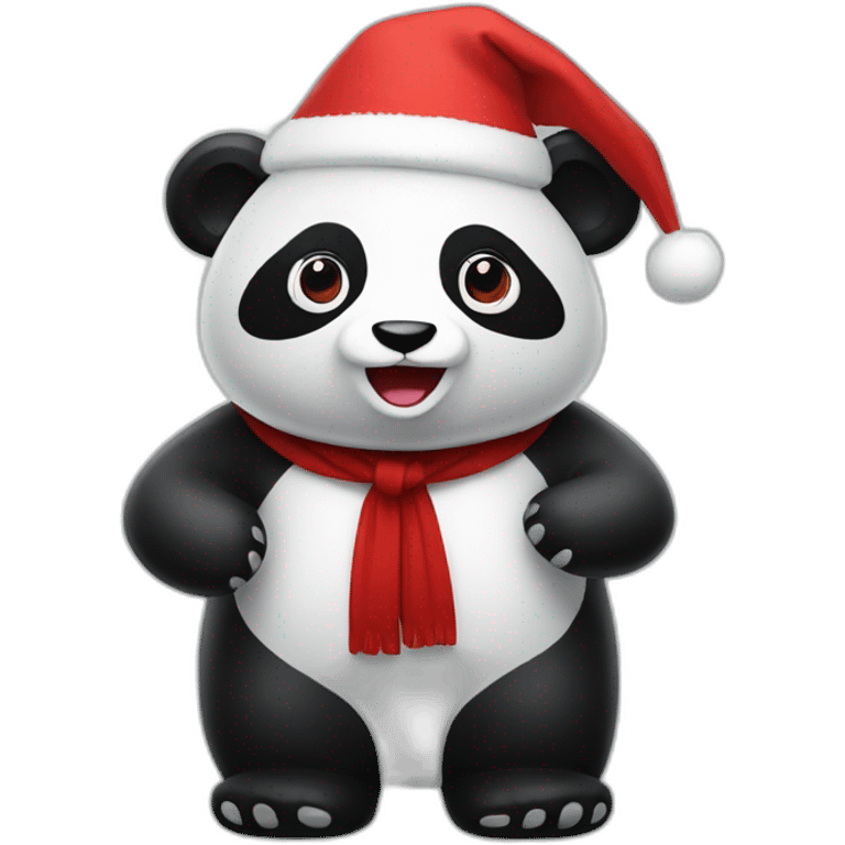 full body christmas panda in vr headset emoji