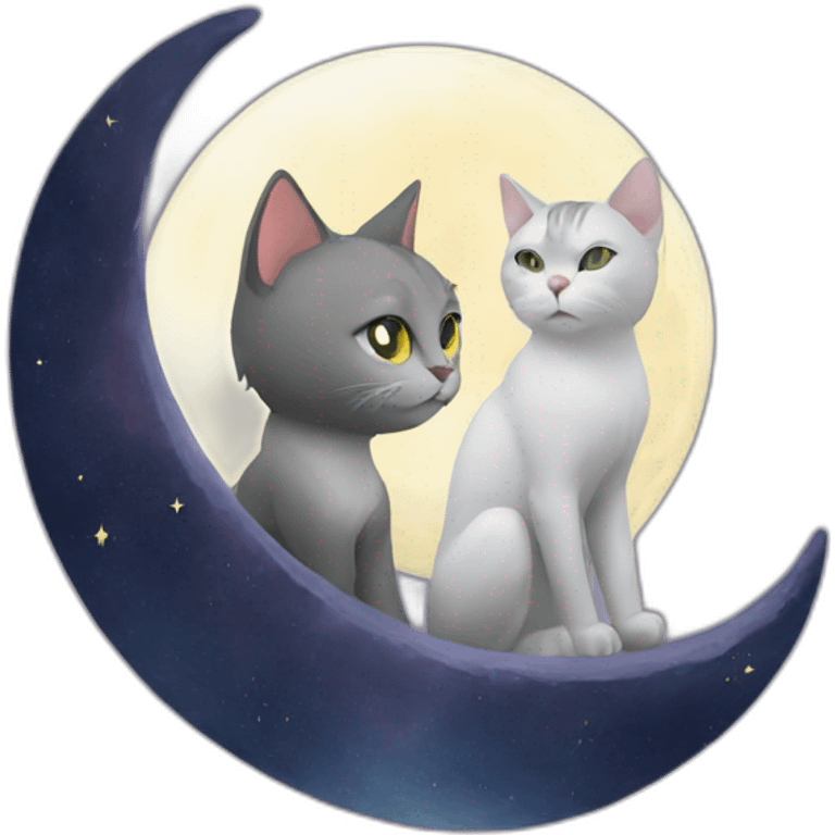 Cat and moon emoji