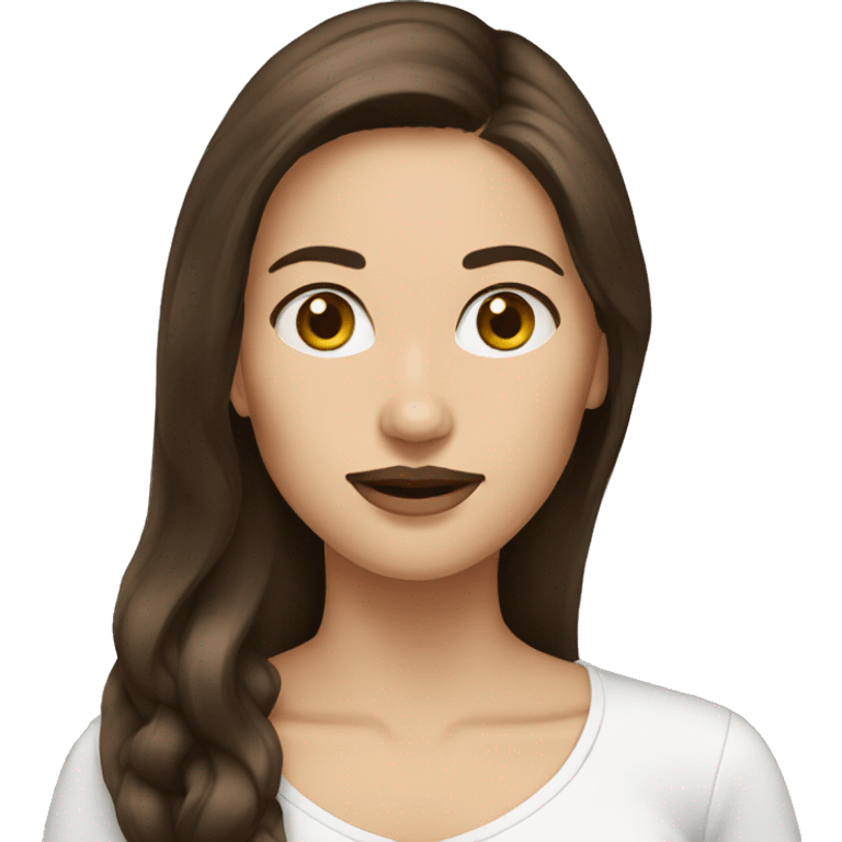 woman moustache brunette long hair emoji