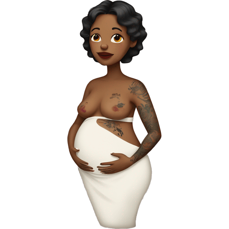 pregnant lady with tattoos emoji