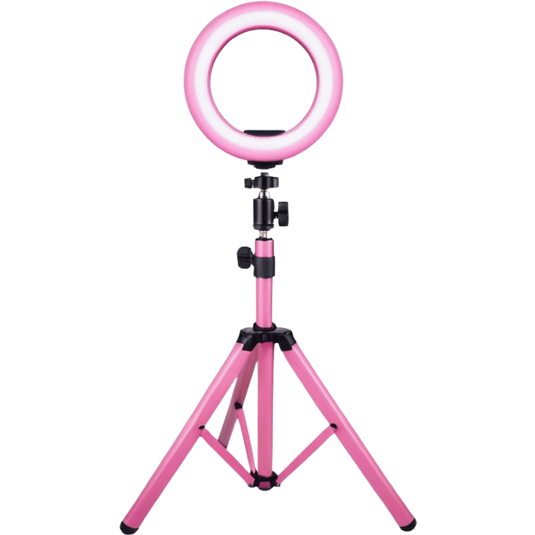 pink ring light on short tripod emoji