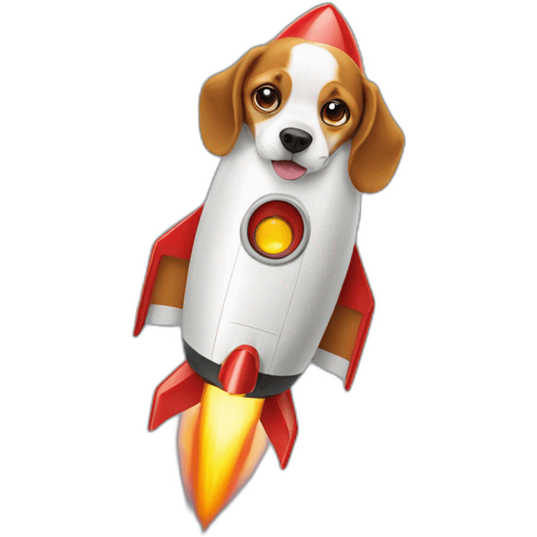 a beagle on a rocket emoji