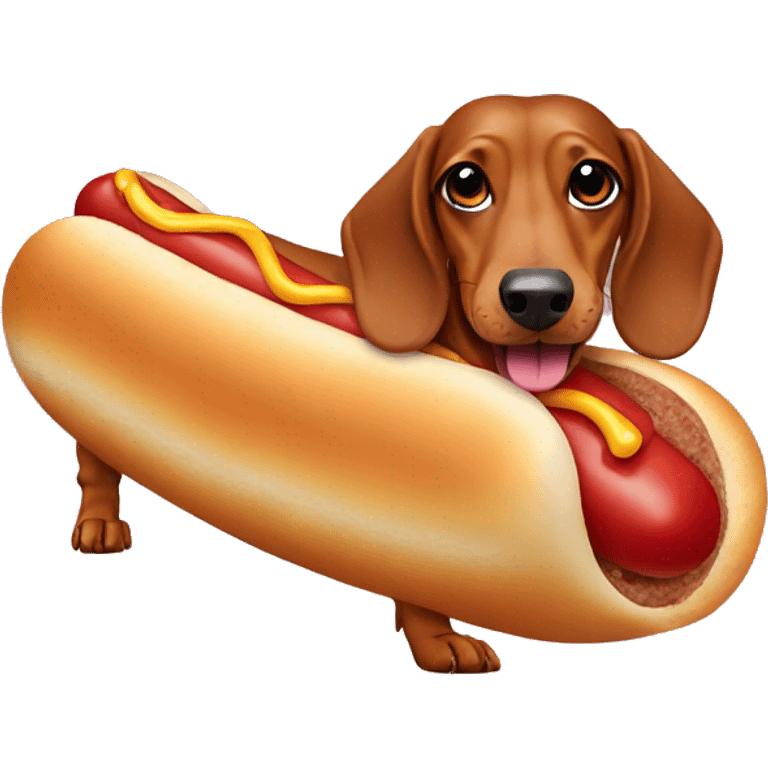 Dachshund in hot dog costume  emoji