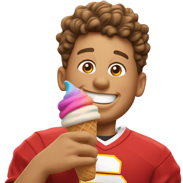 Patrick Mahomes going crazy for ice cream emoji