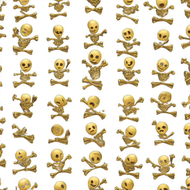 Skeleton made out of gold emoji