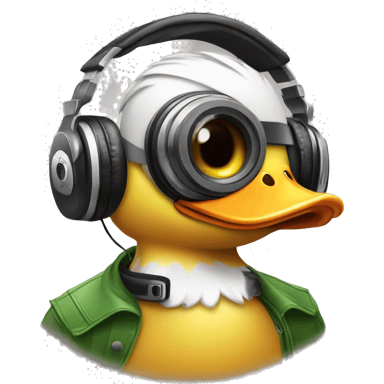 duck with camera wearing headphones  emoji