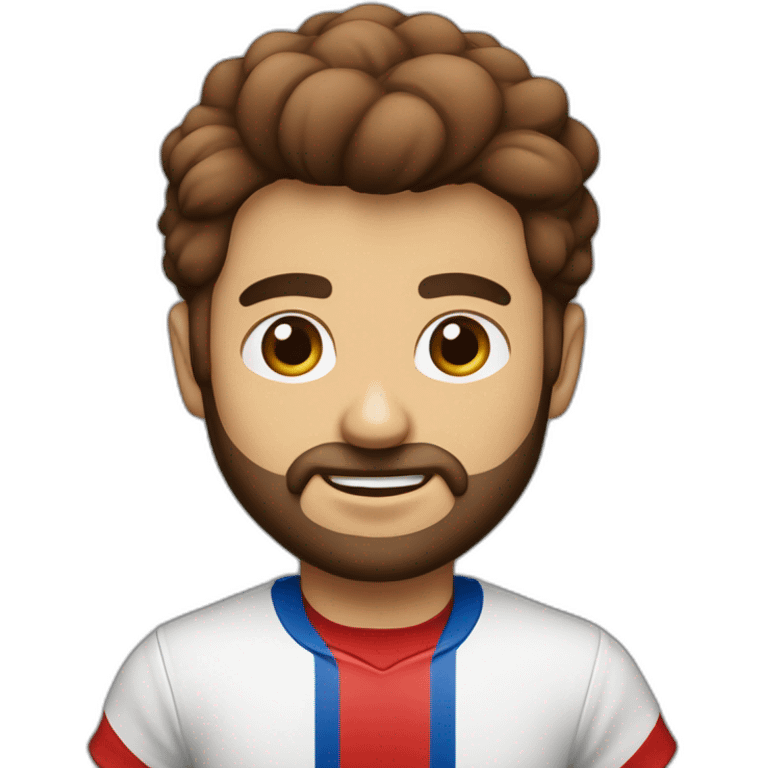 Chico blanco con anteojos azul y rojo con remera de san lorenzo de almagro con pelo marron y sin barba emoji