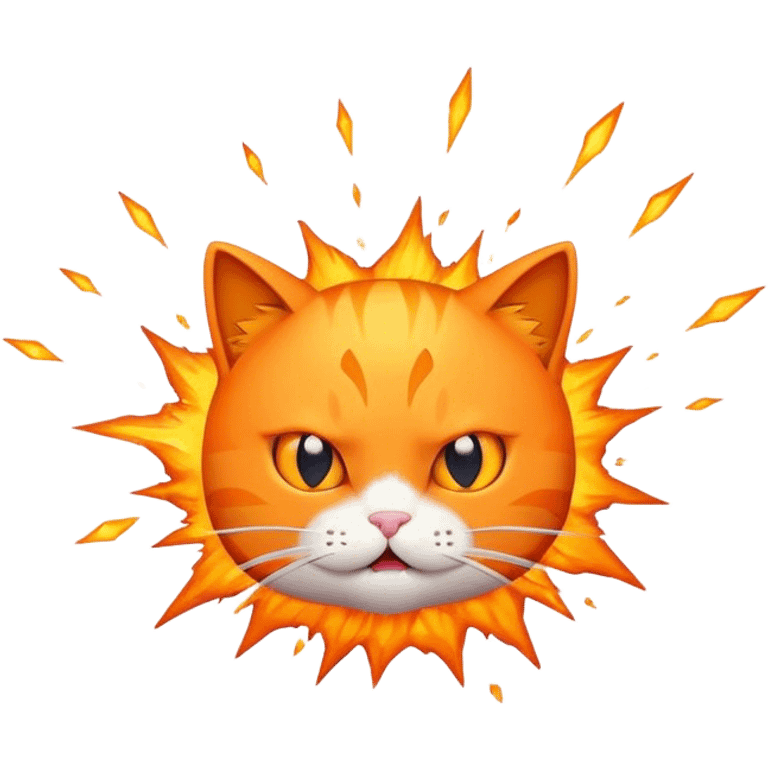 A exploding cat emoji