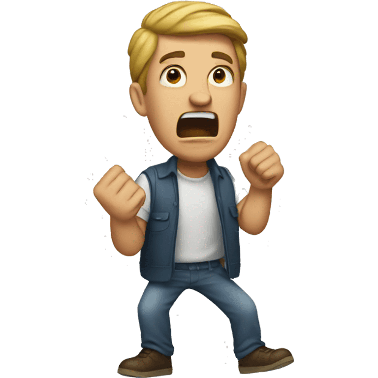 Man yelling at a wall emoji