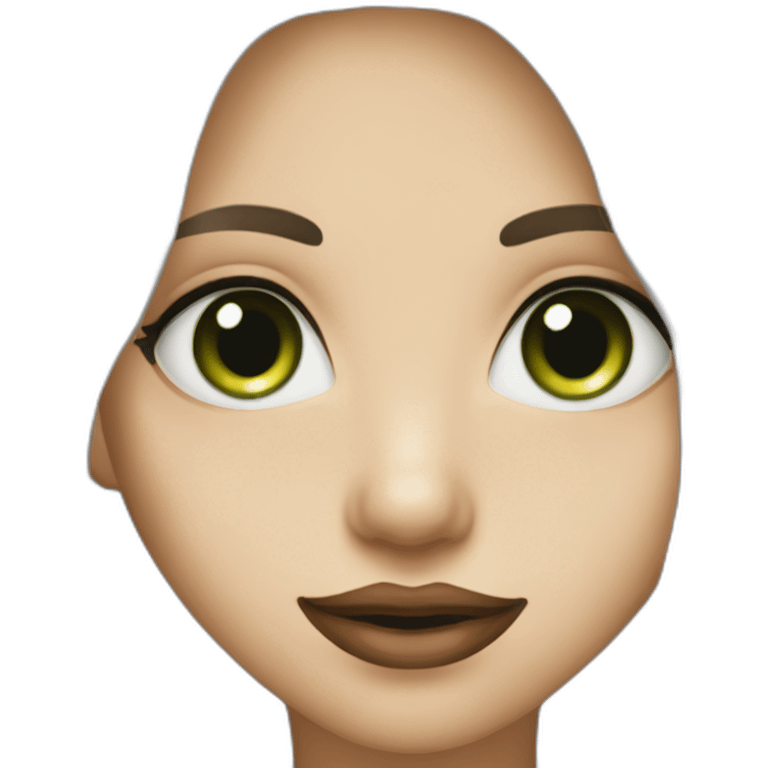 girl-with-white-face-and-long-dark-brown-hair-and-green-eyes-big-rosy-lip-jewish emoji