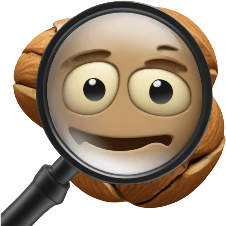 nuts on magnifying glass emoji