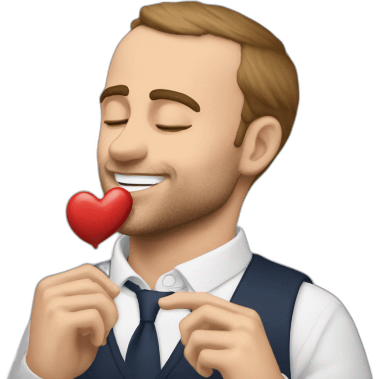 Macron-kissing-Squeezie emoji