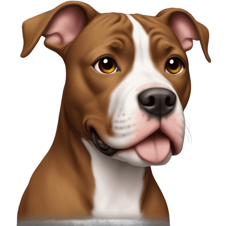 Brown and white pitbull emoji