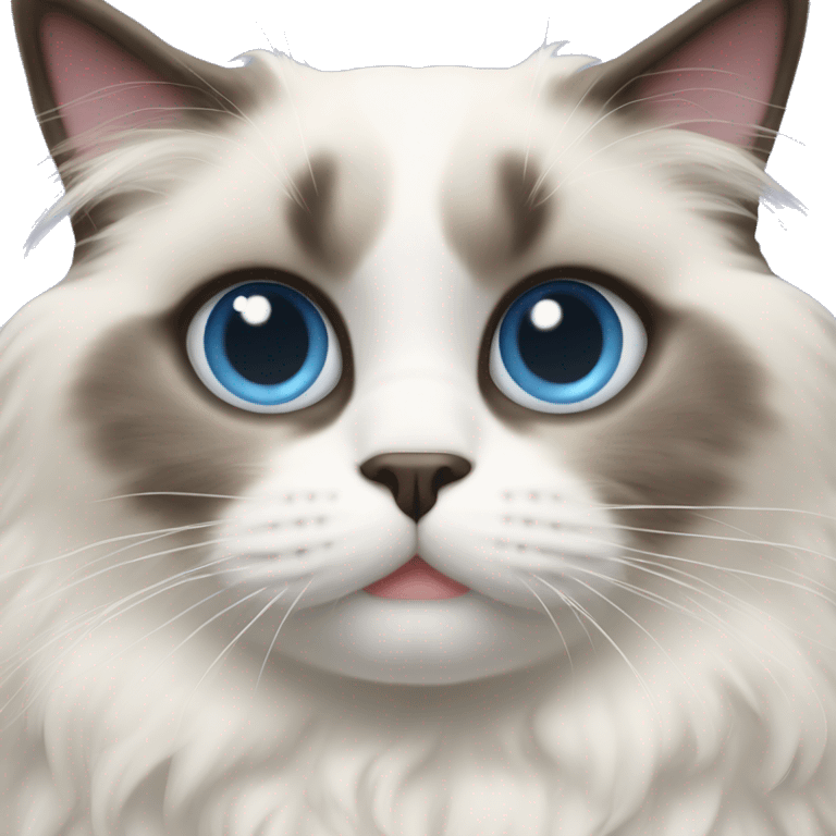 Ragdoll cat with hearts for eyes emoji