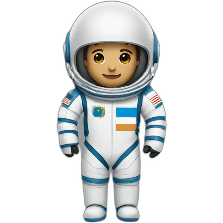 head of an astronaut with olive skin color with argentina flag and the suit emoji