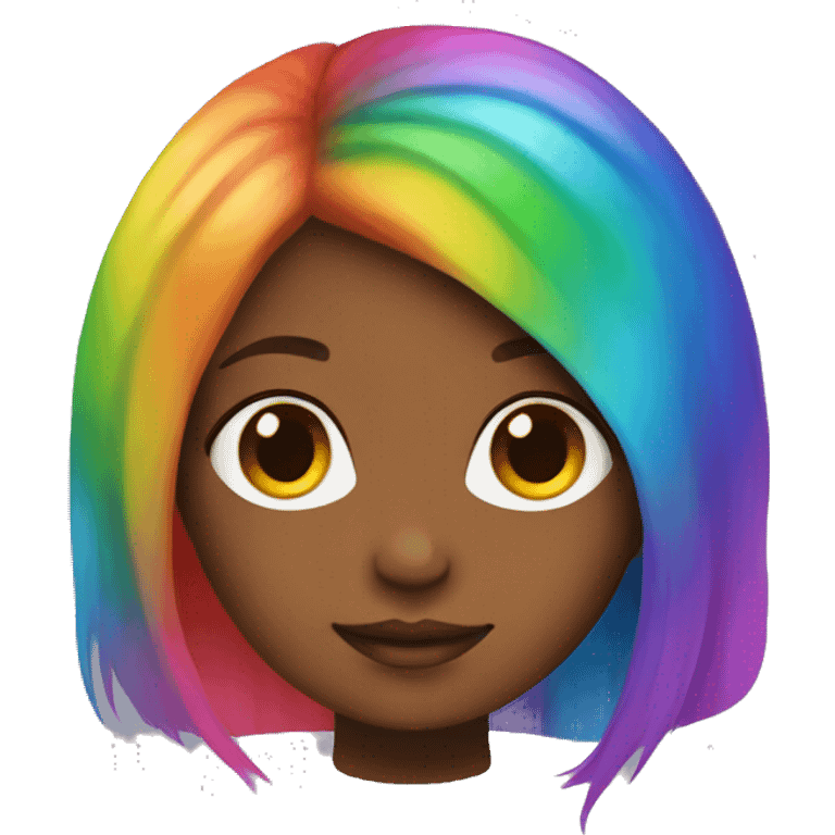 a girl with rainbow hair emoji