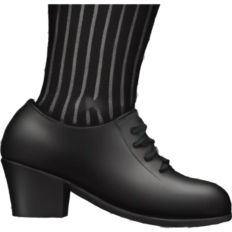 black heel with black and white striped socks emoji