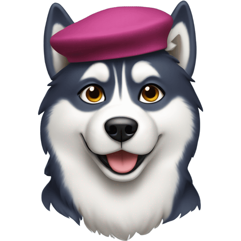 Husky wearing a beret  emoji