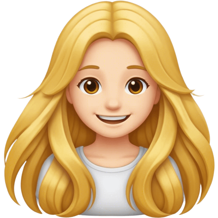 smiling girl with long hair emoji