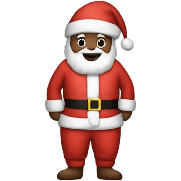 Santa wearing Christmas pjs emoji