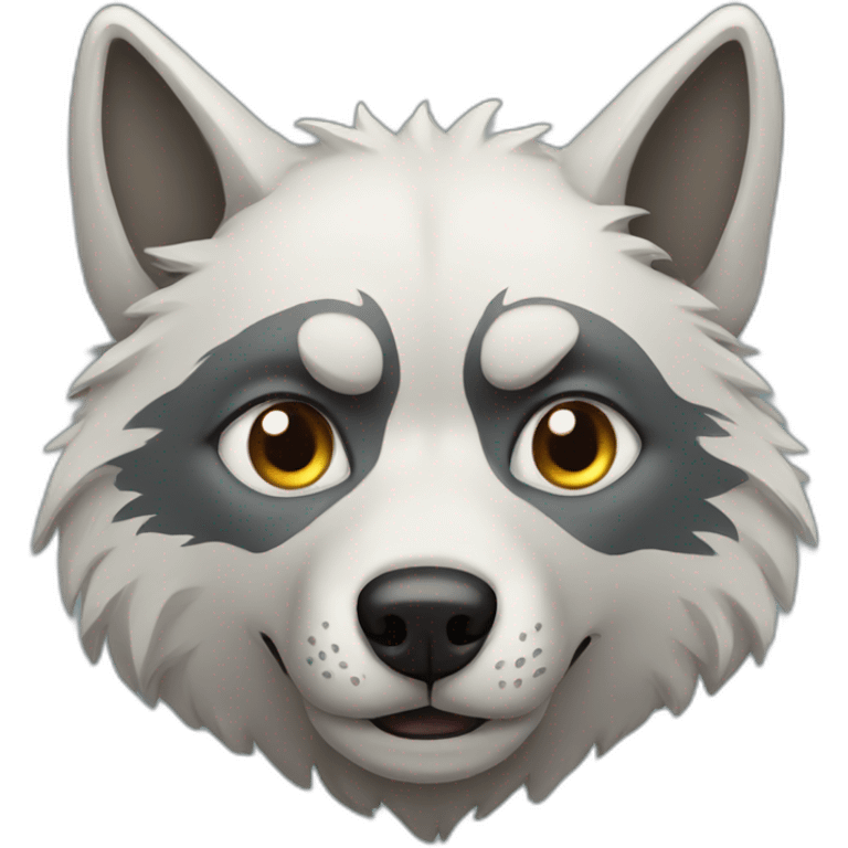 Wolf with one eye shut emoji