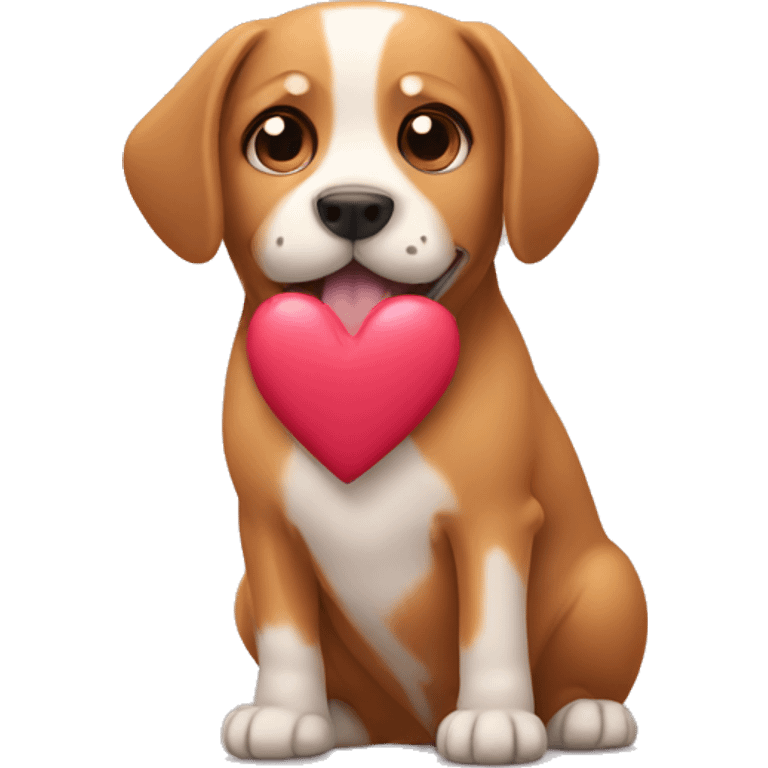 dog with hearts emoji