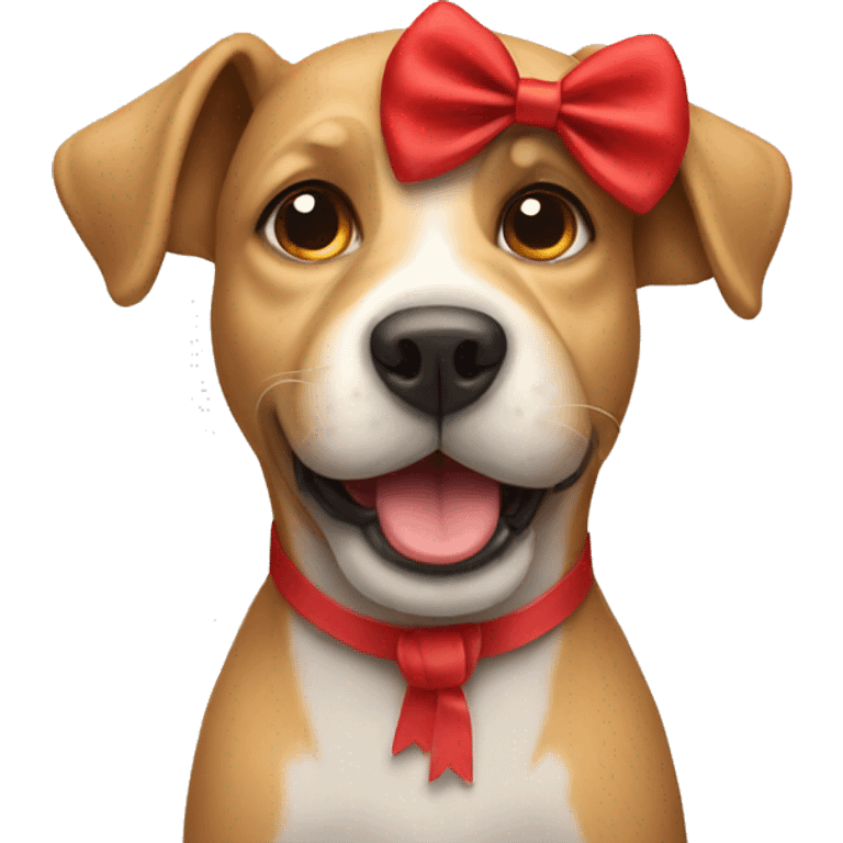 dog with a red bow emoji