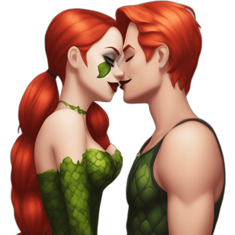 Poison ivy and harley quinn kiss emoji