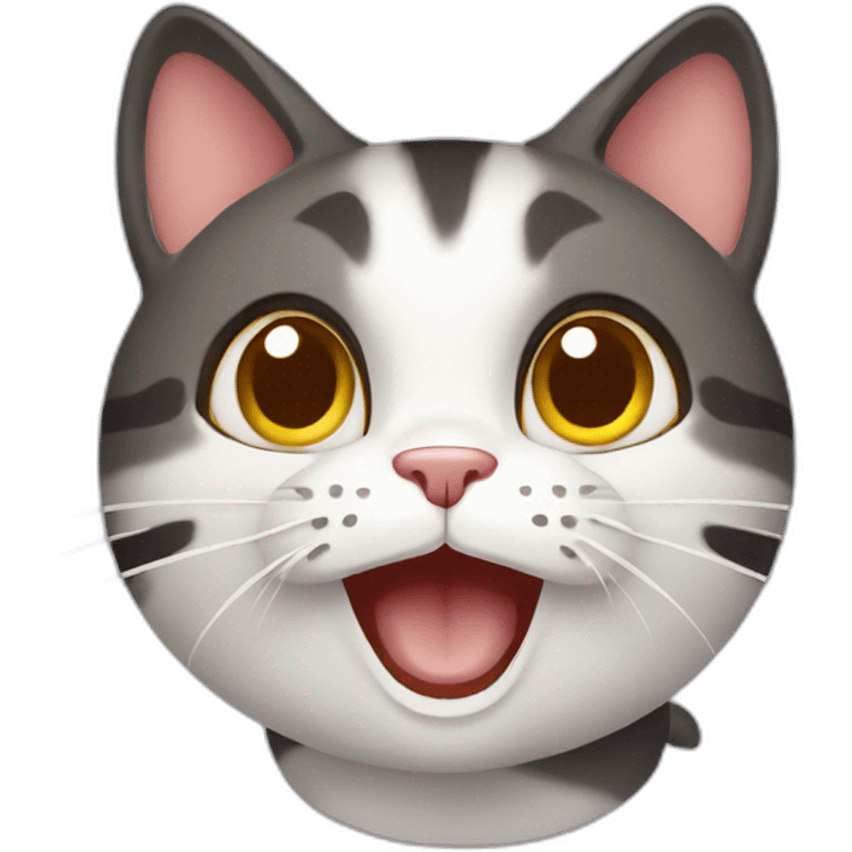 surprised cat with a smile emoji