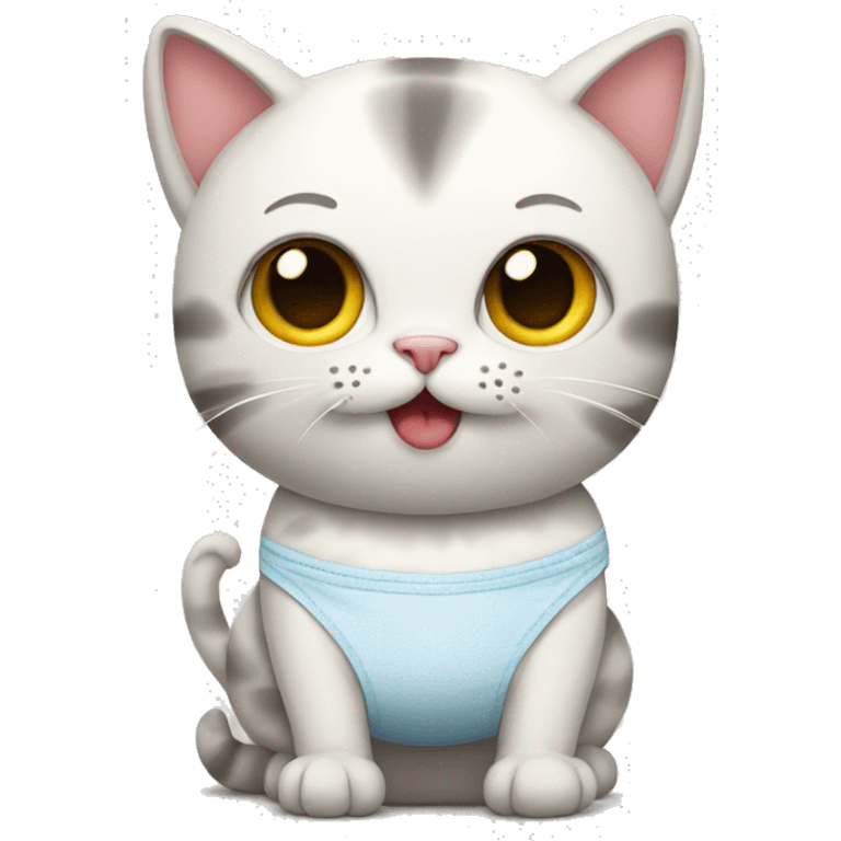 Cat wearing a diaper emoji