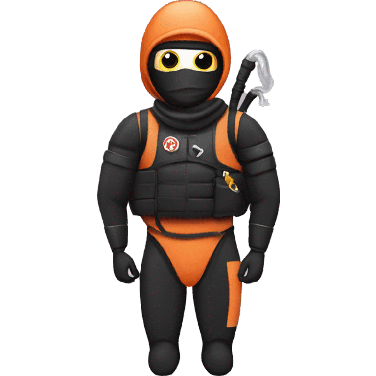 Ninja wearing a scuba tank and flippers emoji