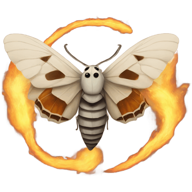 A moth catching fire emoji