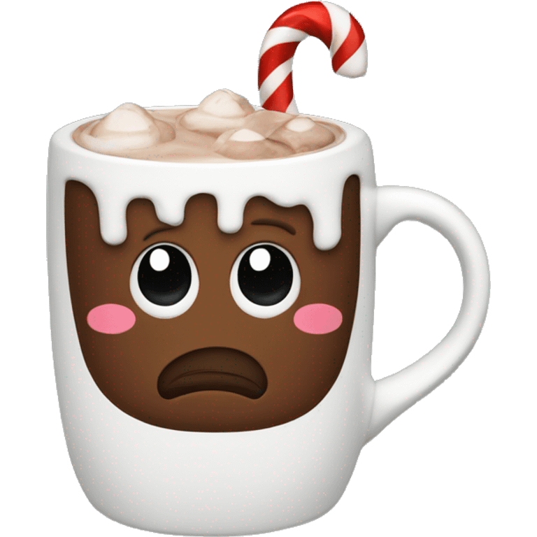 hot chocolate in a christmas mug  emoji