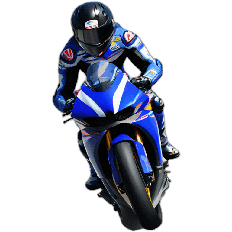 Racing driver on Yamaha tracer 9 in cornering position emoji