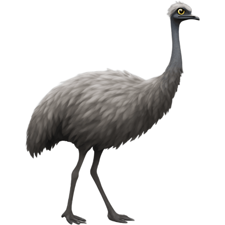 Emu leaving home on rollerstakes emoji