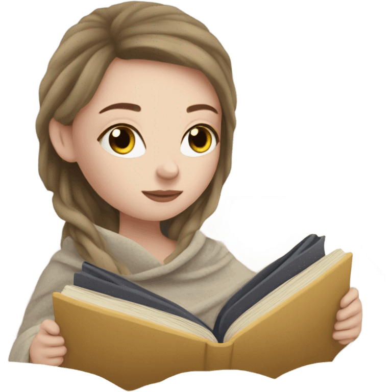 A pale girl I. A cozy blanket reading  emoji