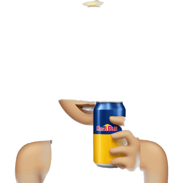 Blonde woman drinking Red Bull  emoji