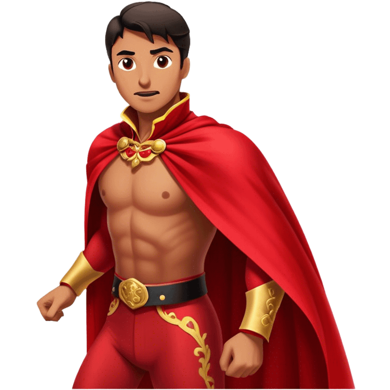 ​Cinematic Spanish Matador Holding a Red Cape, rendered with dynamic motion blur and vivid, high-contrast lighting, emoji