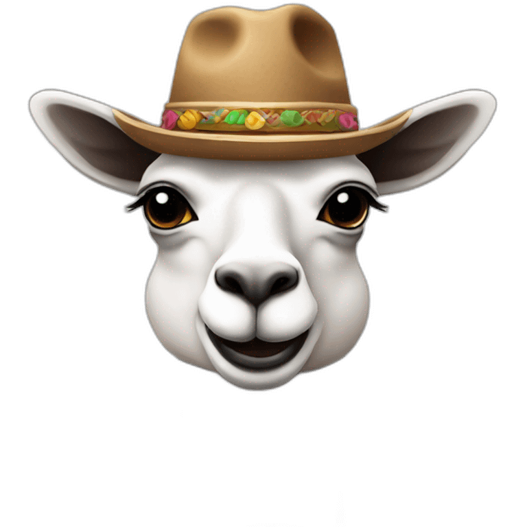 lama with hat emoji